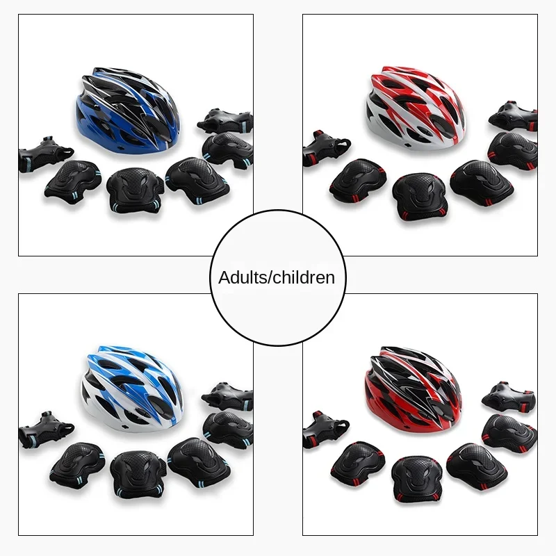 Cascos Para Motos Skateboard Roller Skating Protective Gear Set Accesorios Moto Children Helmet Capacete Adult Balance Knee Pads