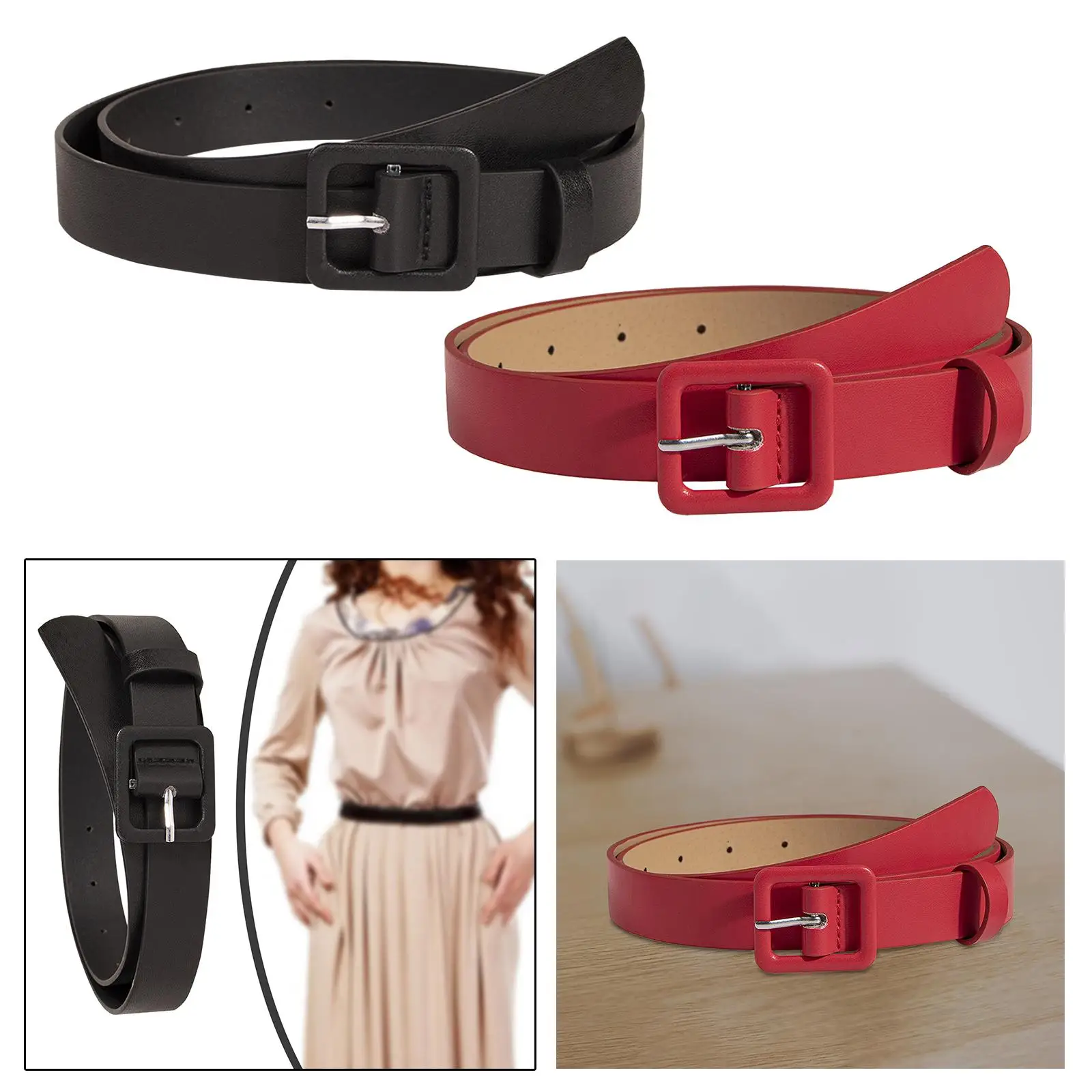 PU Leather Women Belt Dress Belt Costume Accessories Casual Decor Waistband Waist Belt for Pants Dresses Jeans Sweater Female