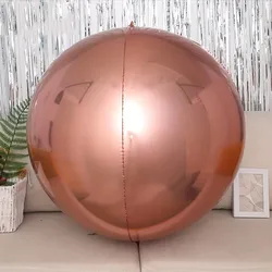 Elegant 32 Silver & Gold 4D Mylar Sphere Balloon for Celebrations and Events (1pc Rose Gold)