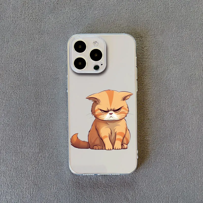 Naughty Kitten Lustige Katze Kunst Handyhülle für iPhone 11 12 13 Mini Pro Max 15 14 Pro Max Plus XR XS X 7 8Plus SE Klare Rückseite – Detail 9