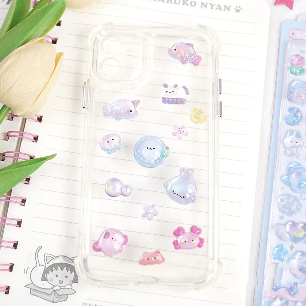 DIY 3D Relief Stickers Scrapbooking Creative Candy Ghost Rabbit Drop Diy Diary Stationery Sticker Decor Cute Aesthetic Stickers