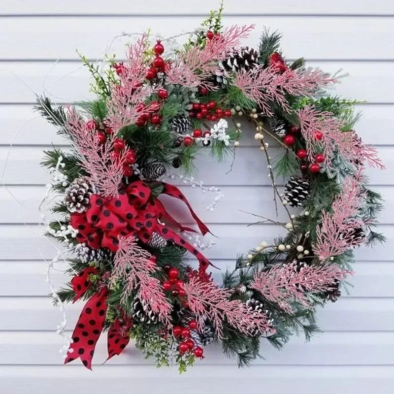 5pcs Simulated Christmas Gold Powder Pine Needle Leaves Christmas Tree Decoration DIY Accessories Bouquet Flower Wreath