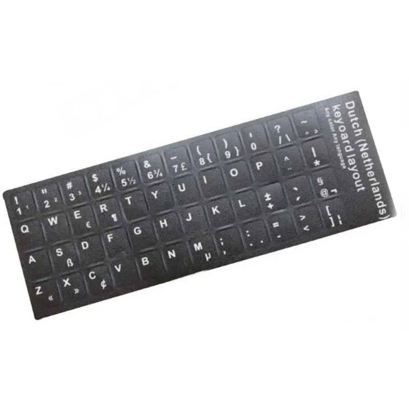 Banggood Netherlands Dutch Keyboard Stick Sticker Layout Durable Alphabet Black Background Letters for Universal Laptop