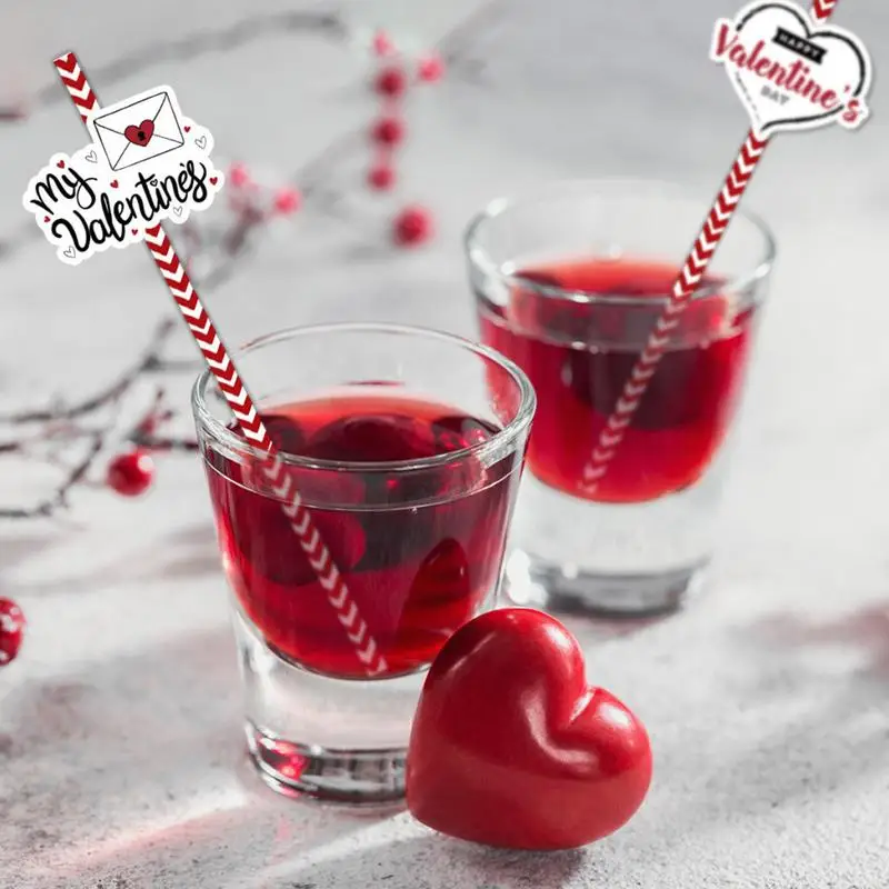 Heart Straws Wedding Paper Straws Bulk Kitchen Gadget Holiday Wedding Decorating Accessories For Parties