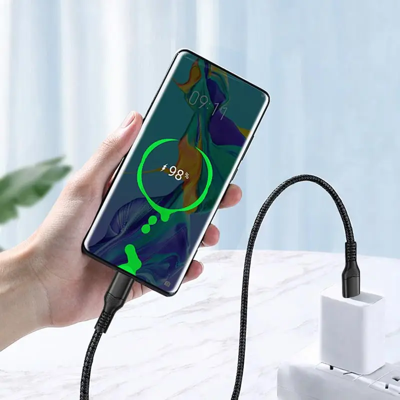 Durable Braided USB-A to USB-C Charging Cable Set - Fast Charge 60W 5A, Multiple Lengths, Data Sync Enabled