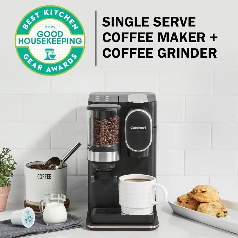 QWCuisinart Single Serve Coffee Maker   Coffee Grinder,48-Ounce Removable Reservoir,Black,DGB-2 2