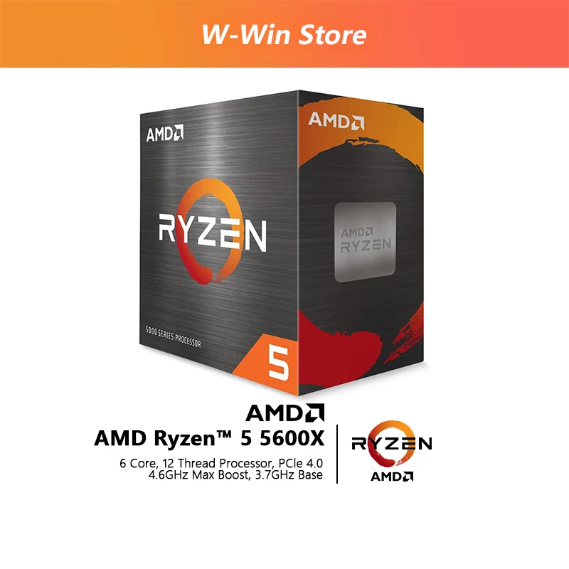 NEW AMD Ryzen 5 5600X R5 5600X 3.7 GHz 6-Core 12-Thread 65W CPU Processor  L3=32M 100-000000065 Socket AM4 Origin Box With Cooler
