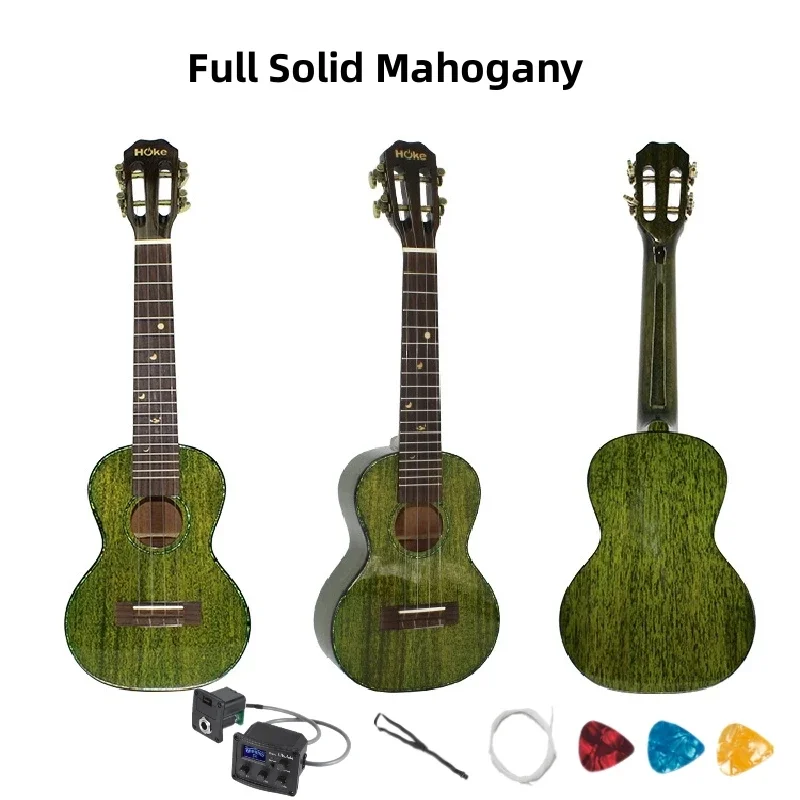 

All Full Solid Ukulele Mahogany Green Concert Tenor 23 26 Inch High Gloss Green Electric Acoustic Guitar Ukelele 4 Strings Uke