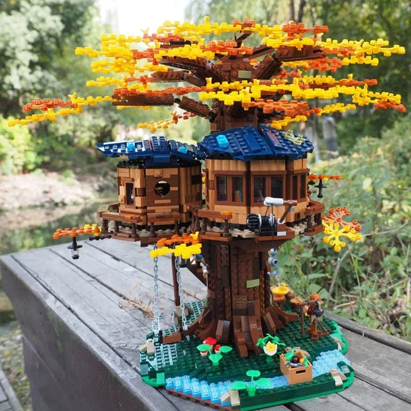 

3117 PCS Tree House Leaves Two Colours Model Building Blocks Bricks Kids Toy Birthday Chirstmas Gifts 6007 Compatible 21318
