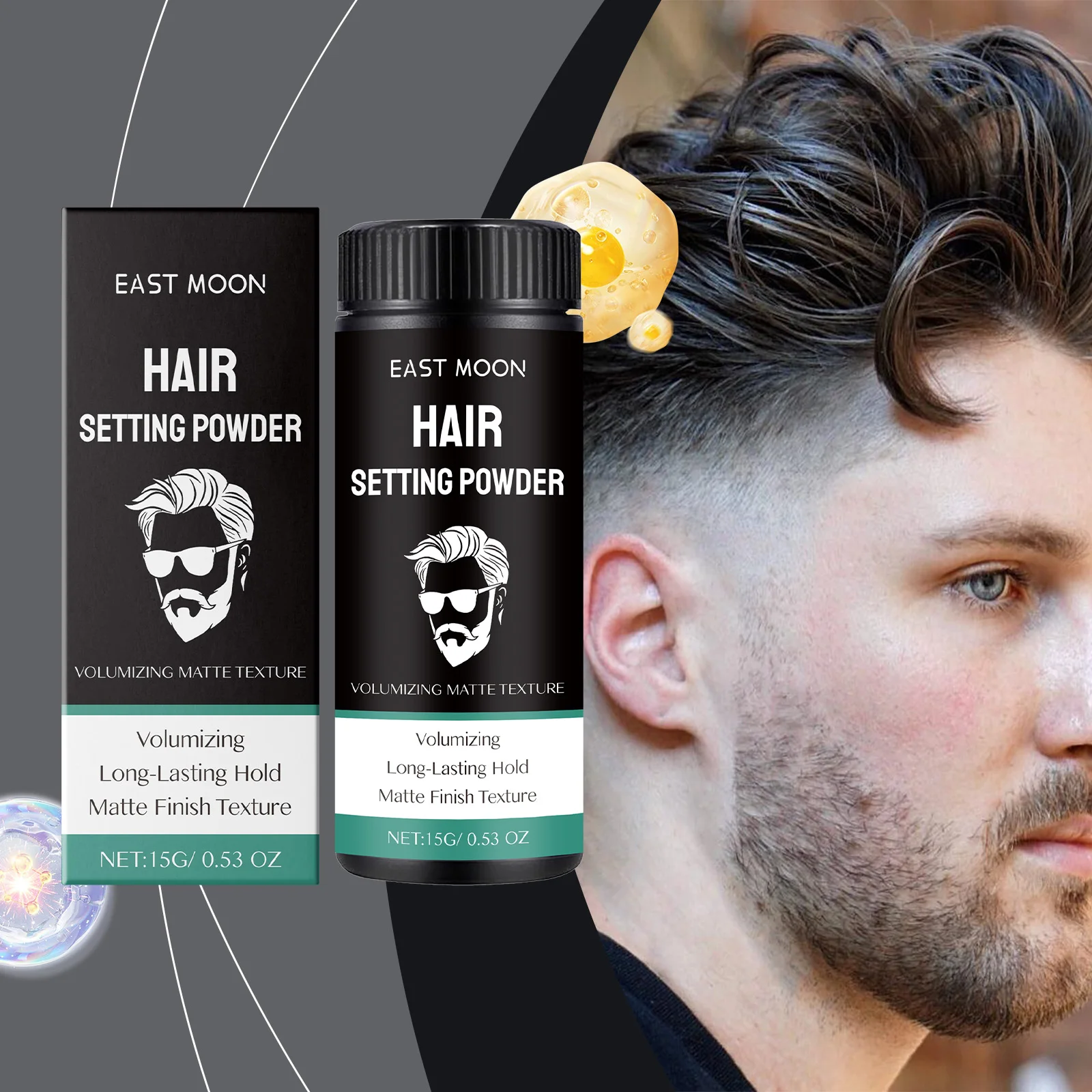 Matte Hair Styling Powder For Men - Instant Volume Texture Lightweight & Non-Greasy Easy To Use For Natural Looking Hairstyles