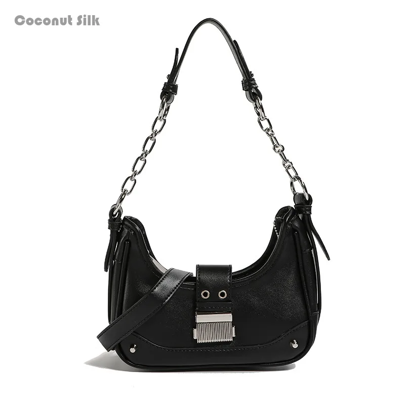 

CoCoS 2024 Summer New Women's Cool Spliced Chain Street Underarm Bag with Versatile Fashionable Crossbody Shoulder Bag