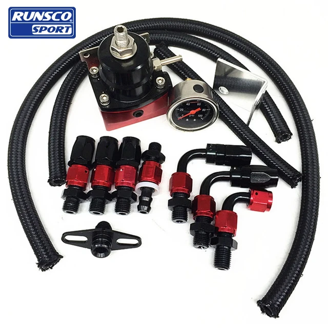 With Gauge AN6 Fuel Line Hose+Fittings End Kit Universal