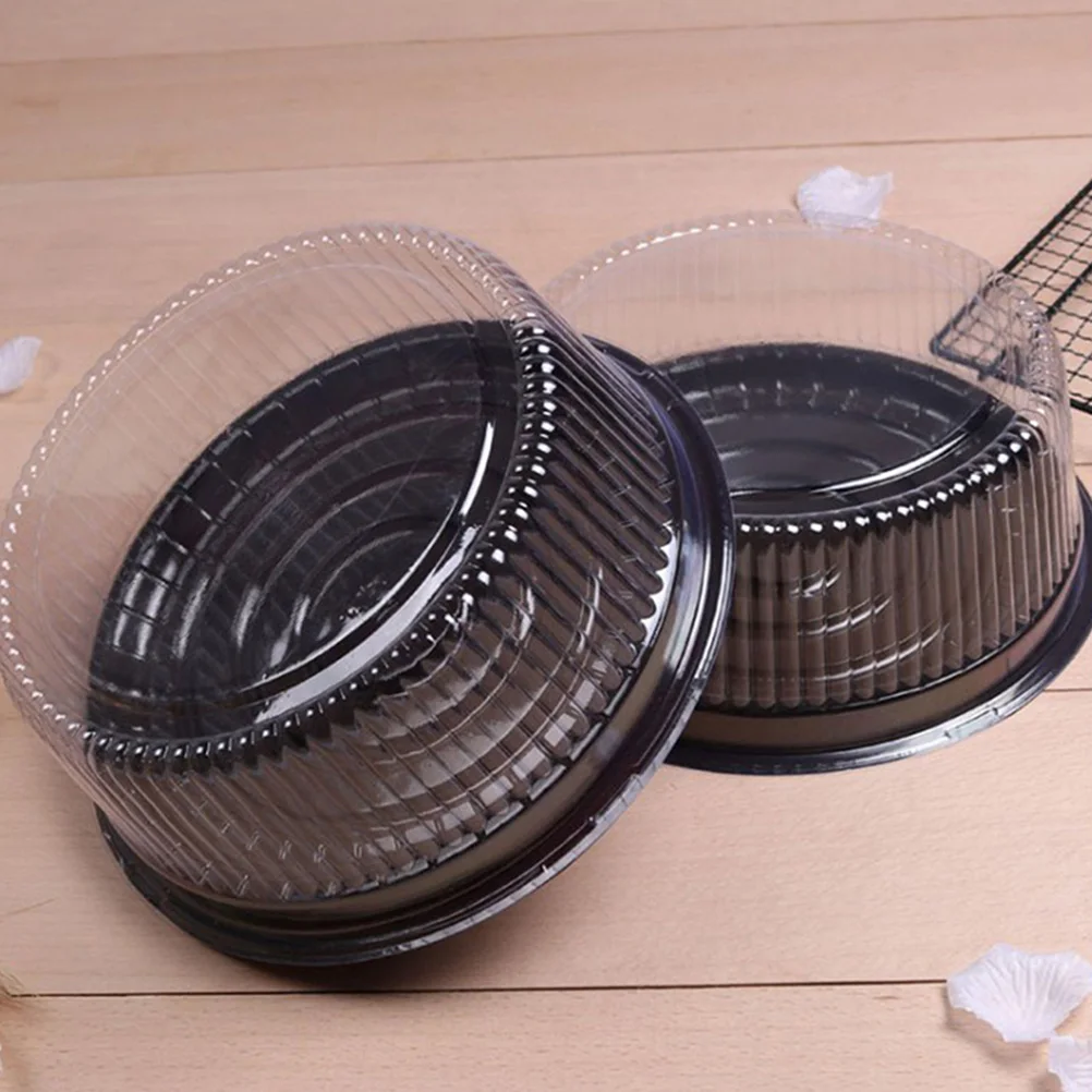 20pcs6InchReusableTransparentCakeBoxBakeryRoundShapePlastic