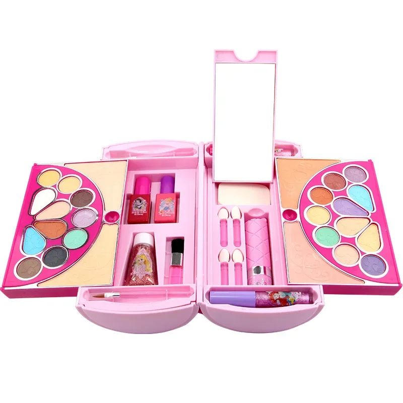 Disney girls Princess frozen Makeup Box Cosmetic Toys handbag snow White Watersoluble Makeup gift toys
