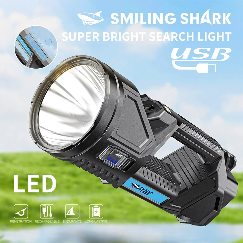 1pcs SMILINGSHARK ST5123 Powerful Solar Searchlight, Rechargeable