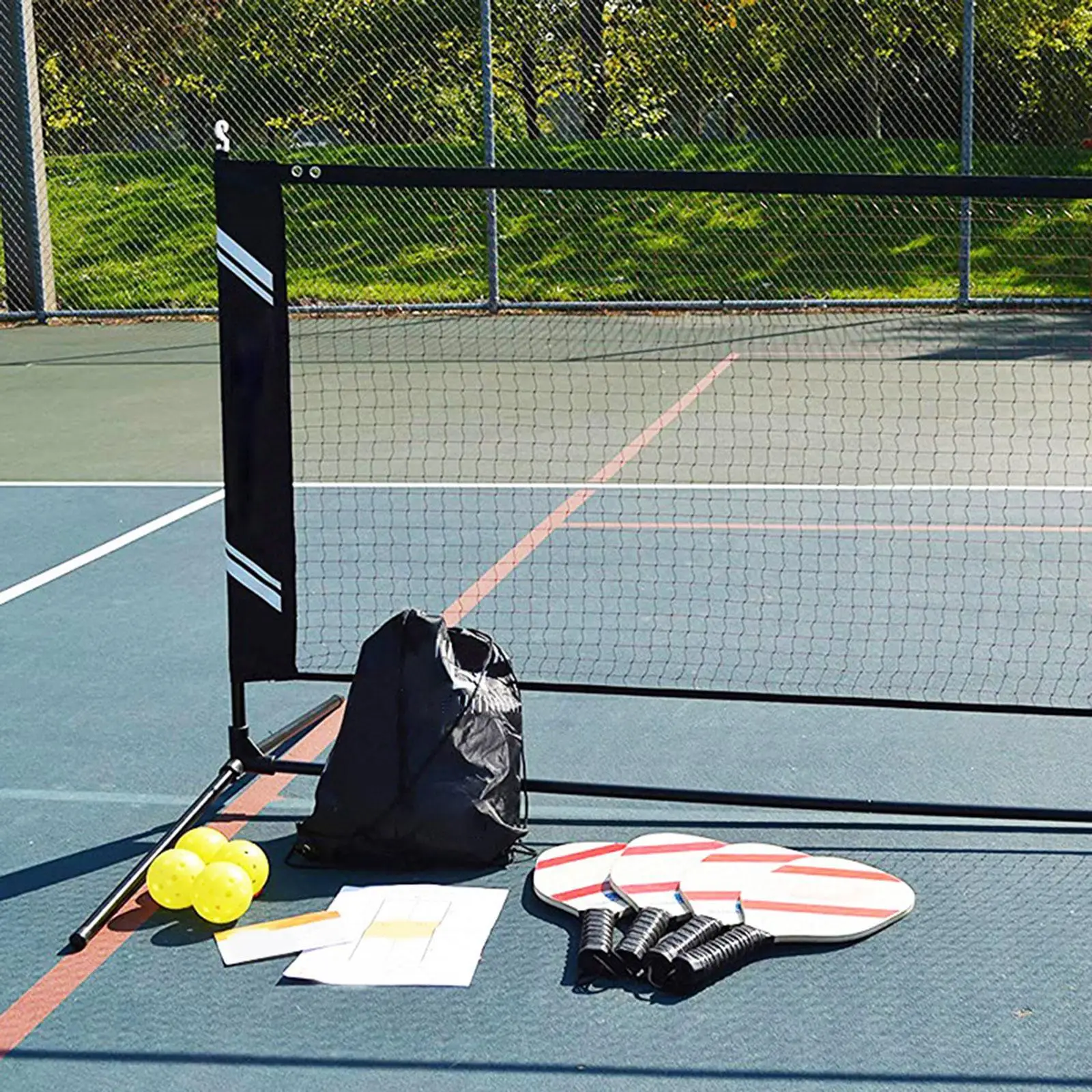 Portable Pickleball Net Pickle Ball Game Net 10 Feet with Carrying Bag Detachable Tennis Net for Pickleball Training Tennis