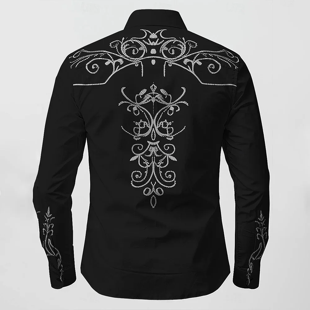 Denim Shirt Men's Shirt Yellowstone Western Denim Shirt Elegant aristocratic vintage men lapel button top Stylish casual long-sleeved shirt