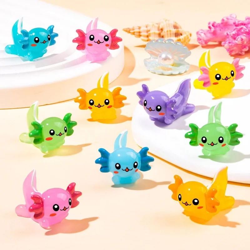 35 PCS Mini Resin Axolotl Figurines Charms Tiny Animal Figures for DIY Craft Fairy Garden Landscape Aquarium Decor