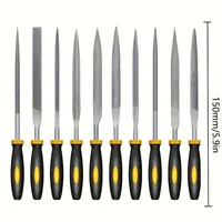 Premium Needle File Set - High-Carbon Steel Files with Non-Slip Ergonomic Handles for Precise Filing on Wood, Plastic, Model 5