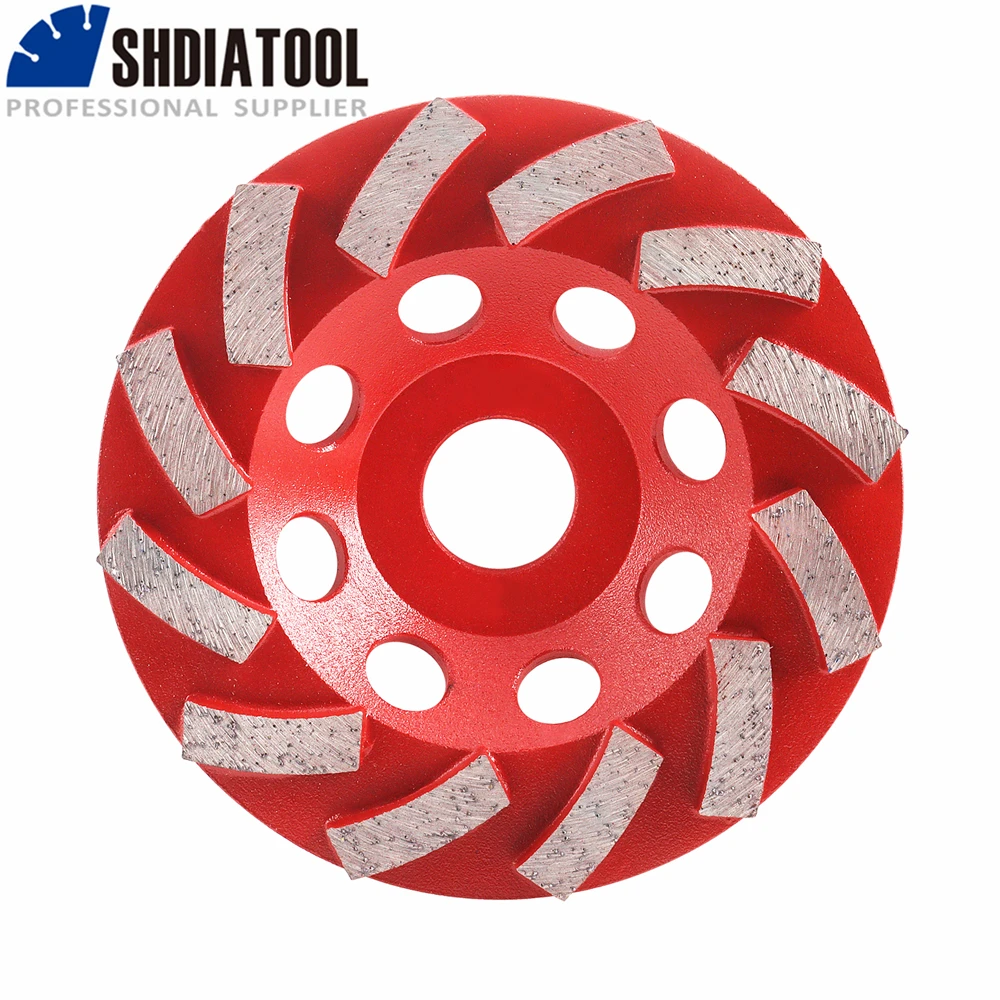 SHDIATOOL Diameter 4.5 Inch (115mm) Diamond Grinding Cup Wheel Concrete, Grinding Disc Segmented Turbo Type Sanding Disc Wheel 4 45 inch diameter 112mm eight wing diamond pdc core drill bit for geological exploration water well