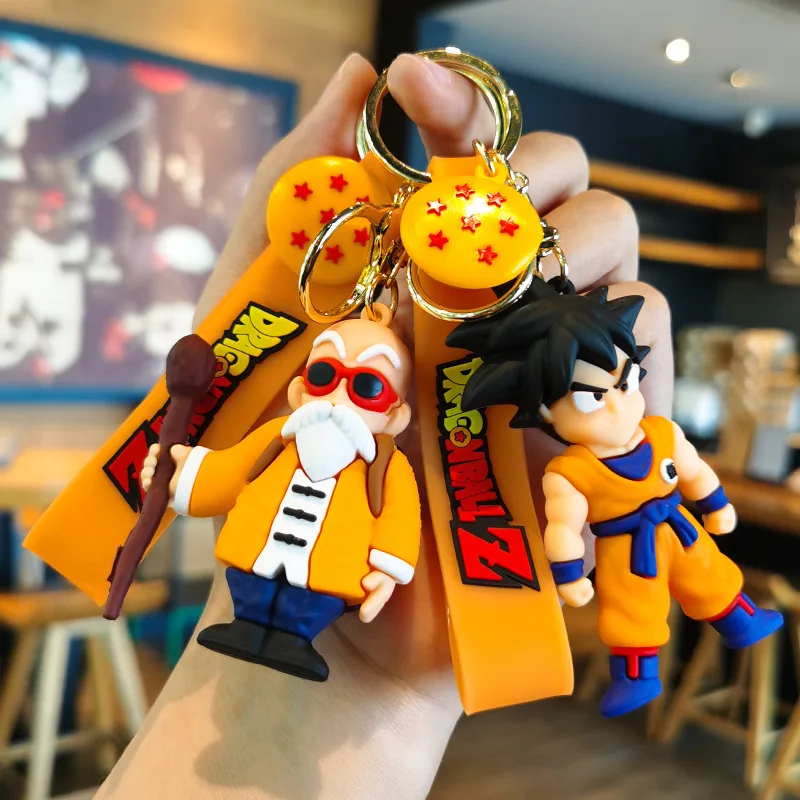 

New cartoon Dragon Ball keychain pendant creative anime action figure Vegeta Saiyan car bag bag hanging boys kids birthday gifts