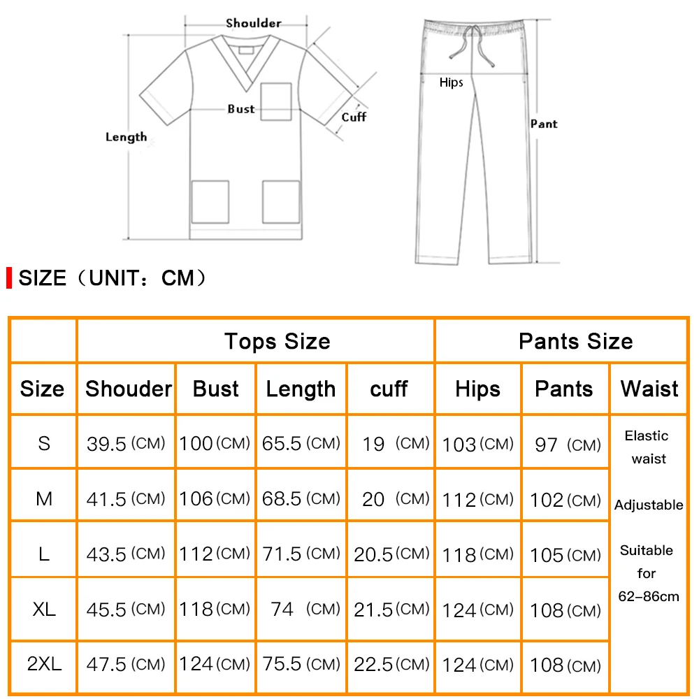 Medical Scrubs Tops for Women Hospital Doctor Nurse