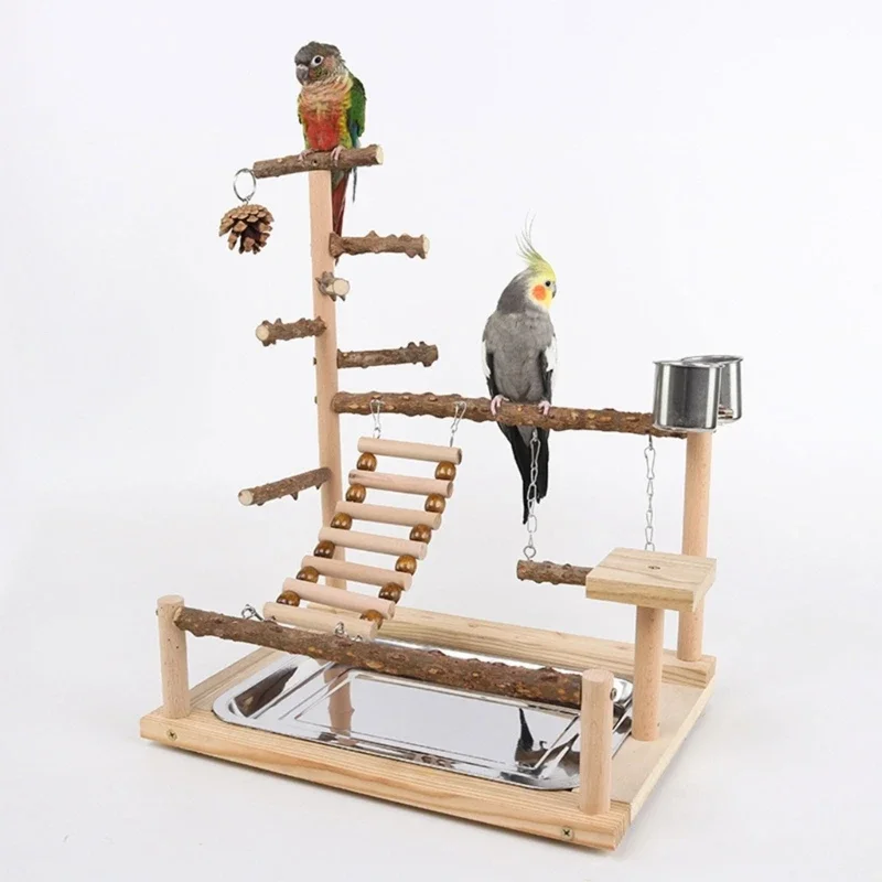 

Natural Living Playground for Parrot Bird Swing Climbing Playstand Bird Perches