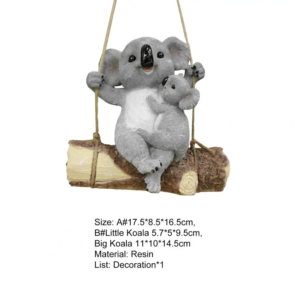 2PCS Koala Family Decorations Plastic Animal Models Simulation Koala  Ornament Birthday Gift for Girls Kids