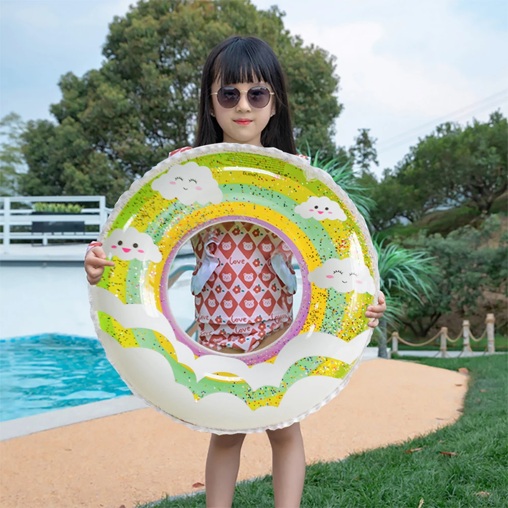 

Надувные плавательные кольца с зелеными облаками для бассейна, круг для пляжа, для морской воды, надувной матрас, водная спортивная игрушка для взрослых и детей