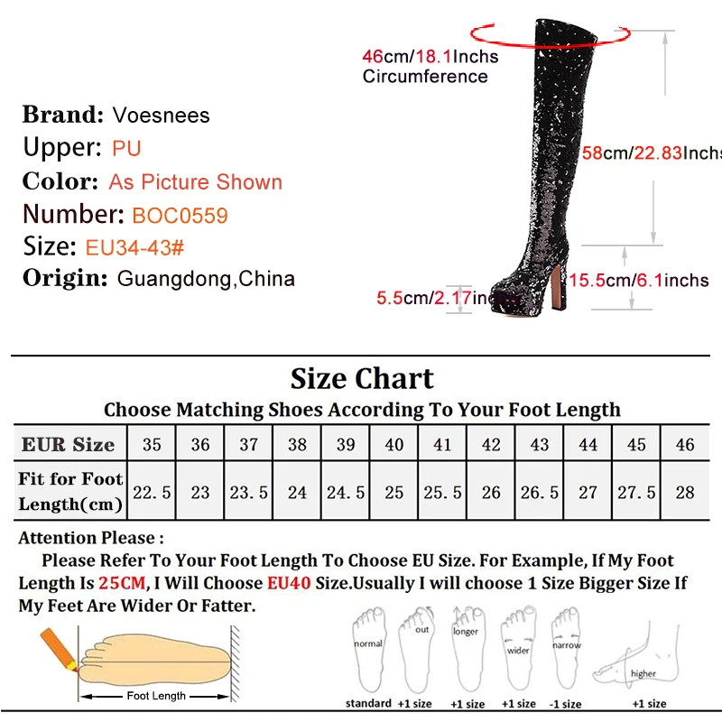 Women Fashion Pointed Toe Long Boots 2024 Over-the-knee High Heels Winter Stage Sequin Shoes Thigh High Platform Boots stripper