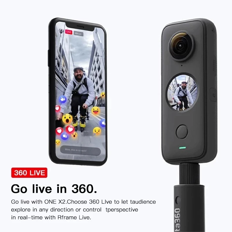 Insta360 ONE X2 VR Camera 5.7K HD Panoramic Dual Lens H.265 Encoding 4-MIC  Audio Waterproof FlowState Stabilization for RC Drone - AliExpress