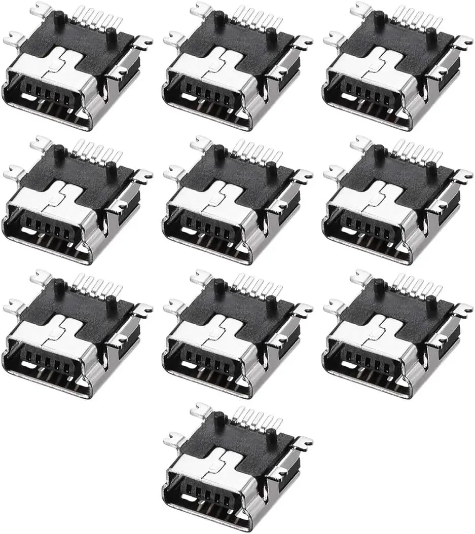 

Mini USB PCB Connector Type-B 5P Female Jack SMT Surface Mounted Devices Short Body 10Pcs