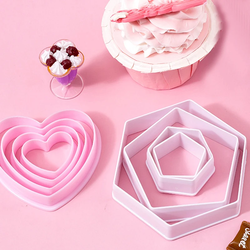 Heart Shaped Cookie Cutters Near  Love Plastic Cookie Cutters 3d - 4pcs  Valentine's - Aliexpress