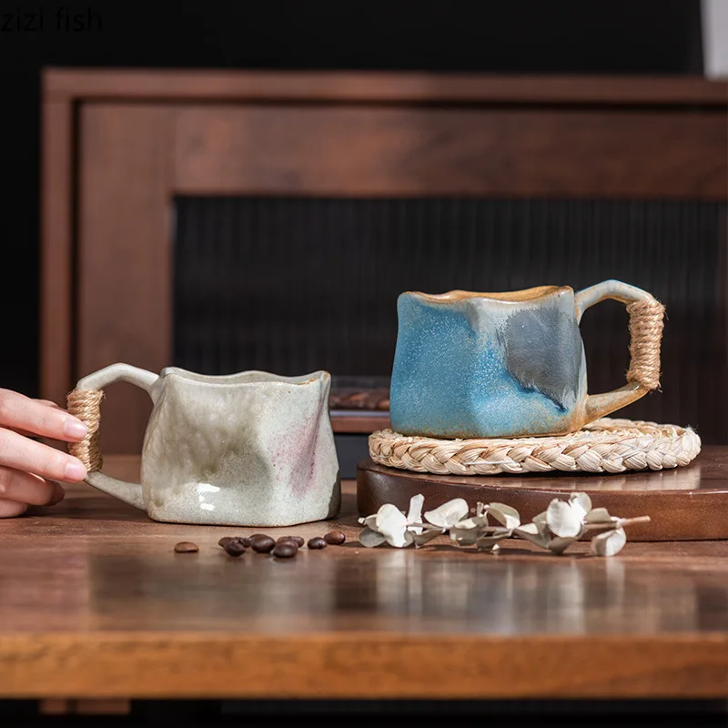 Luxury Ceramic Coffee Mug with Rope Handle - قدح ق...