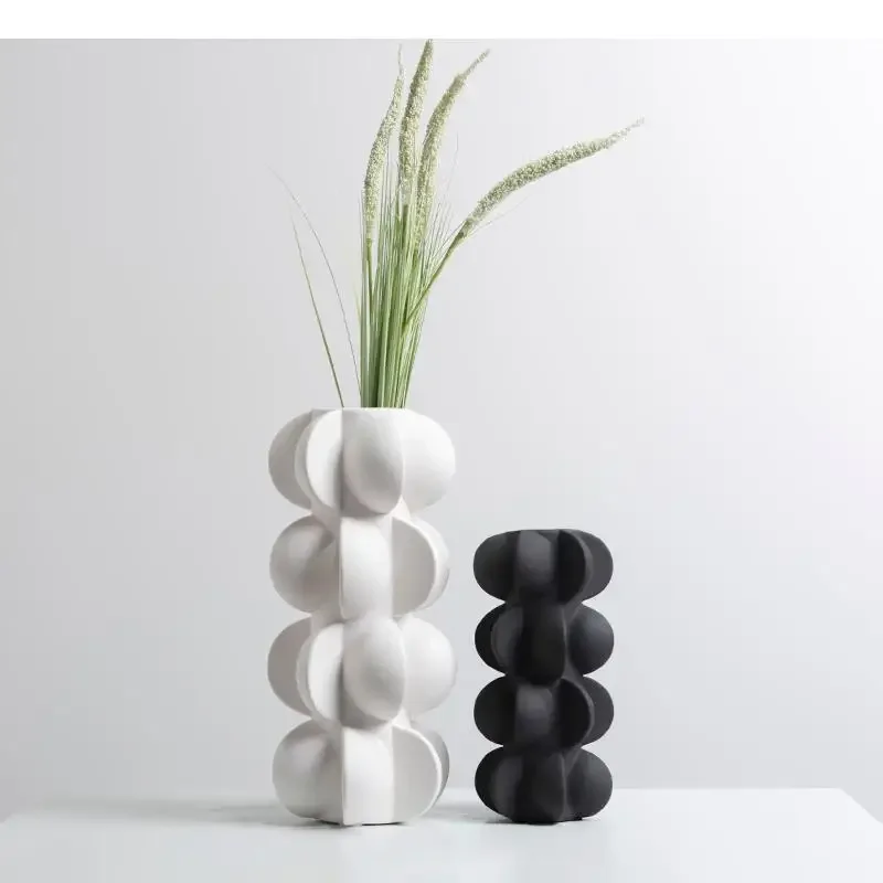 

Vase Vases White Black Creativity Geometric Resin Spiral Home Decoration Crafts Arrangement And Ornaments Flower