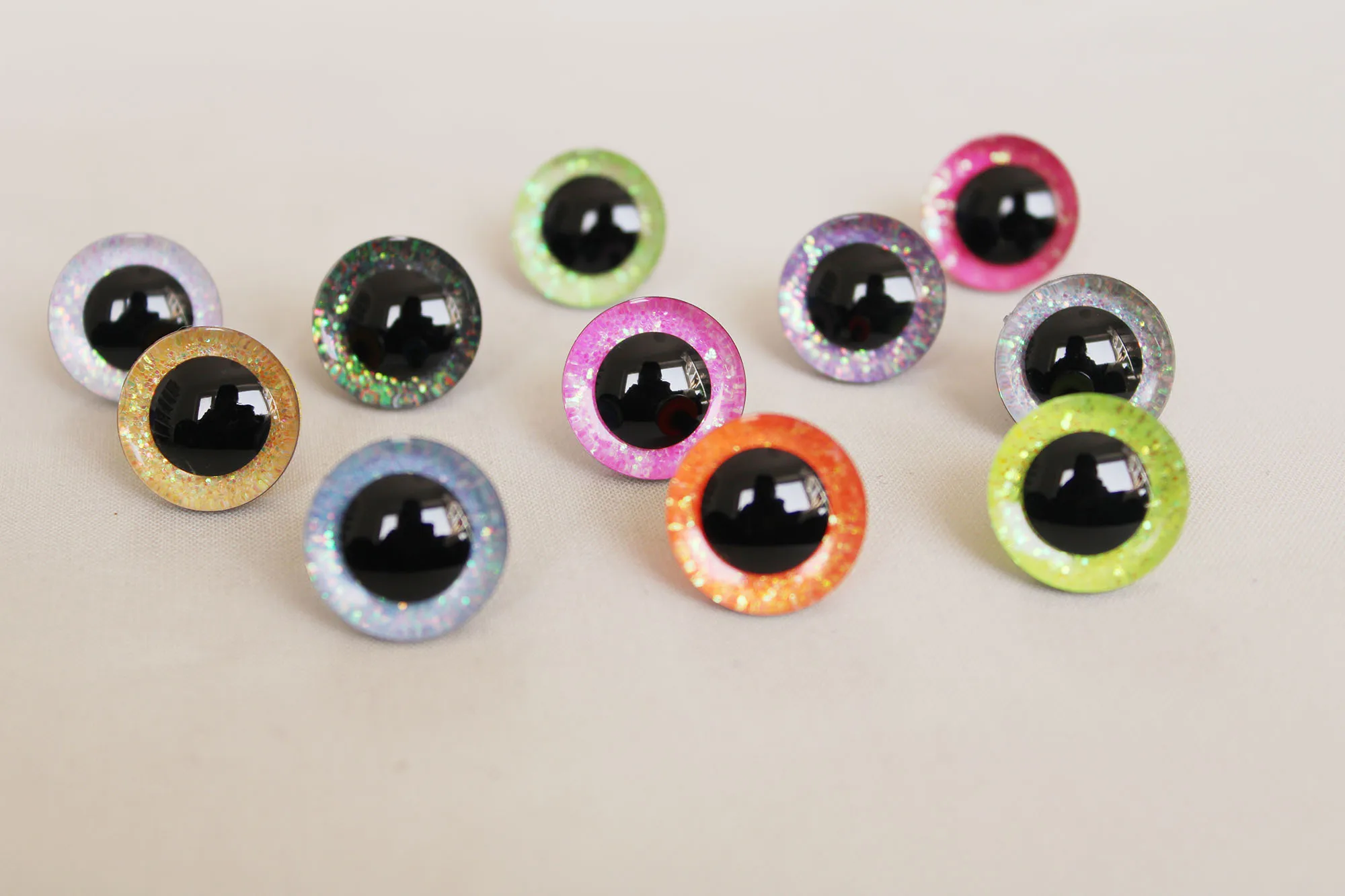 NEW  BLING BLING EYES 9mm 12mm 14mm 16mm 18mm 20mm 25mm 30mm  35mm   3D Glitter toy eyes craft doll plush eyes--C11--100PCS