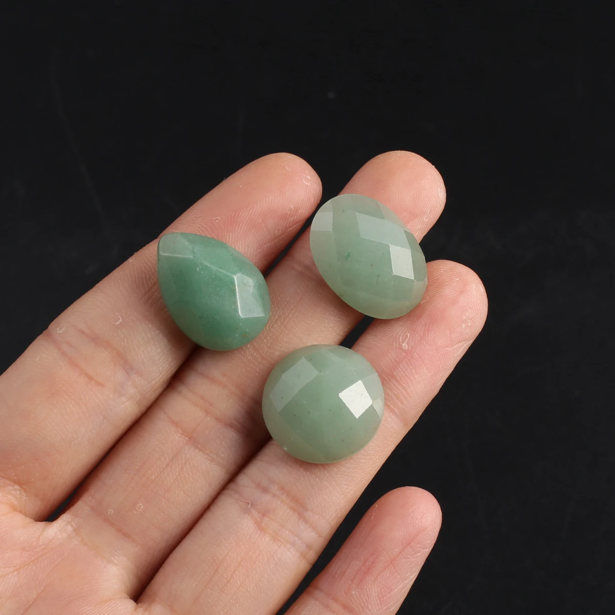 20PCS Cabochon Faceted Natural Crystal Agate Circular Oval Droplet Shaped Beads Jewelry Making DIY Necklace Earrings Accessories