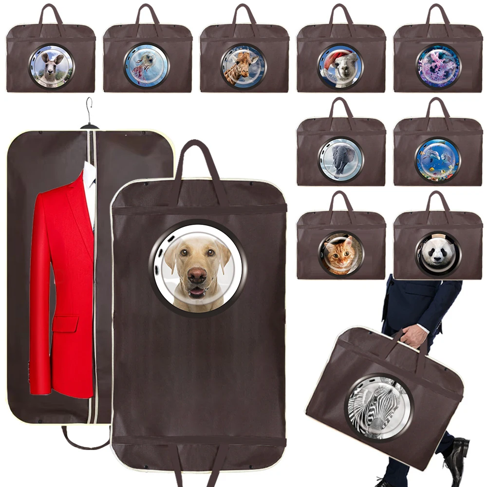 

Clothes Dust Cover Wedding Dress Cover Suit Coat Storage Bag Garment Bags Window Printing Wardrobe Hanging Clothing Organizer