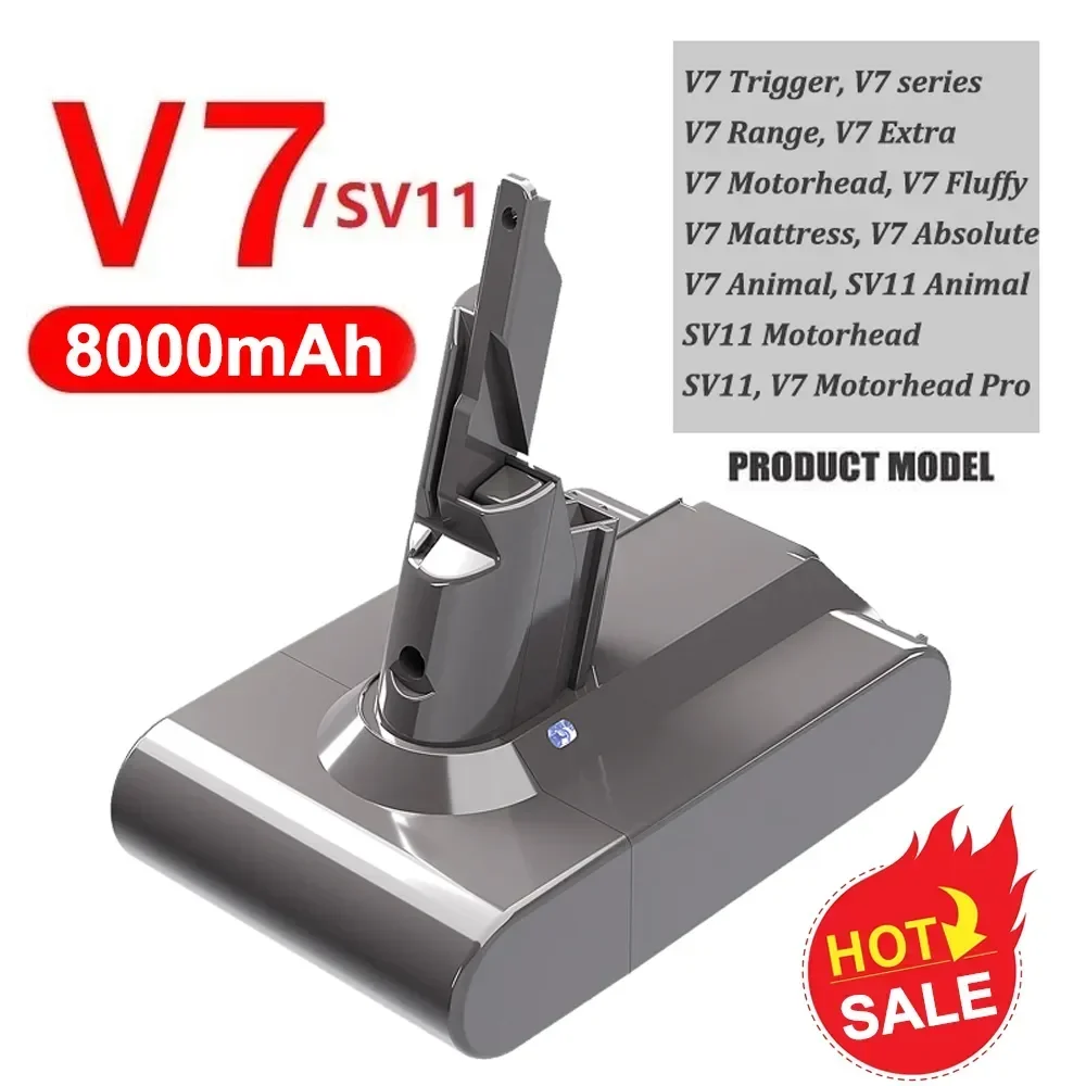 Аккумулятор 8000 мАч для Dyson V6 V7 V8 V10 V11, сменный аккумулятор DC58 DC59 DC61 DC62 DC72 DC74 SV11 SV10 SV12 SV14 SV15, литий-ионный аккумулятор