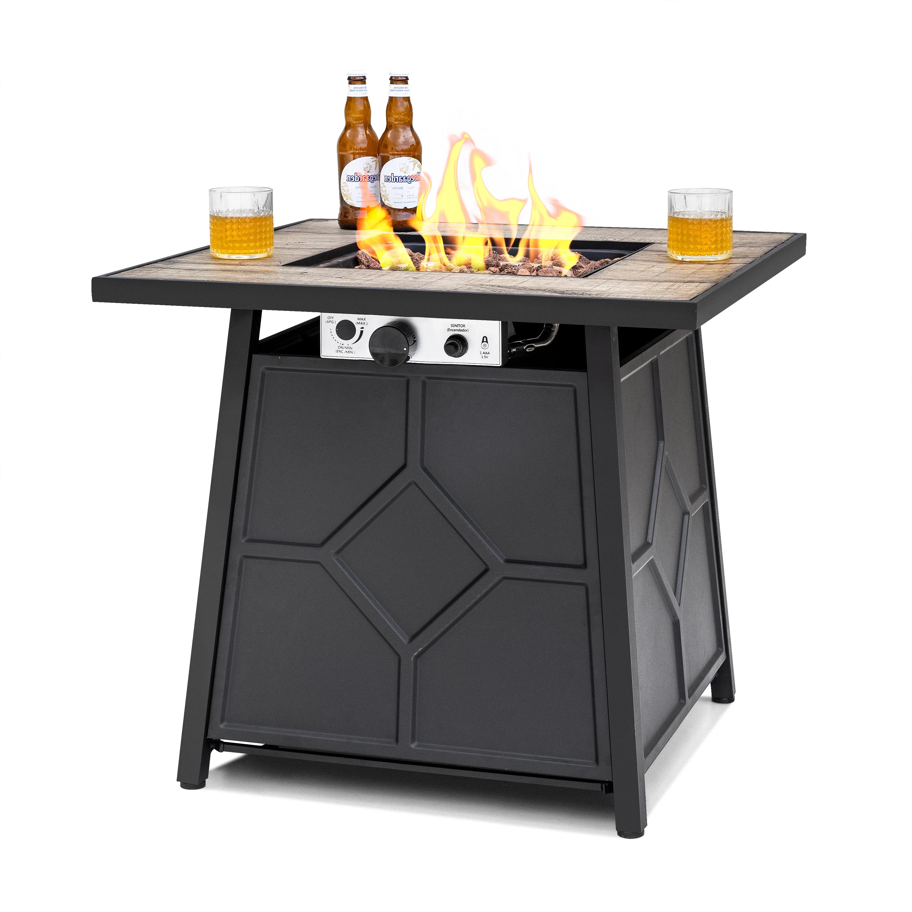 New Fire Pit Corten Steel Glass Outdoor Fire Pit Firepit Table Gas Corten Steel Outdoor