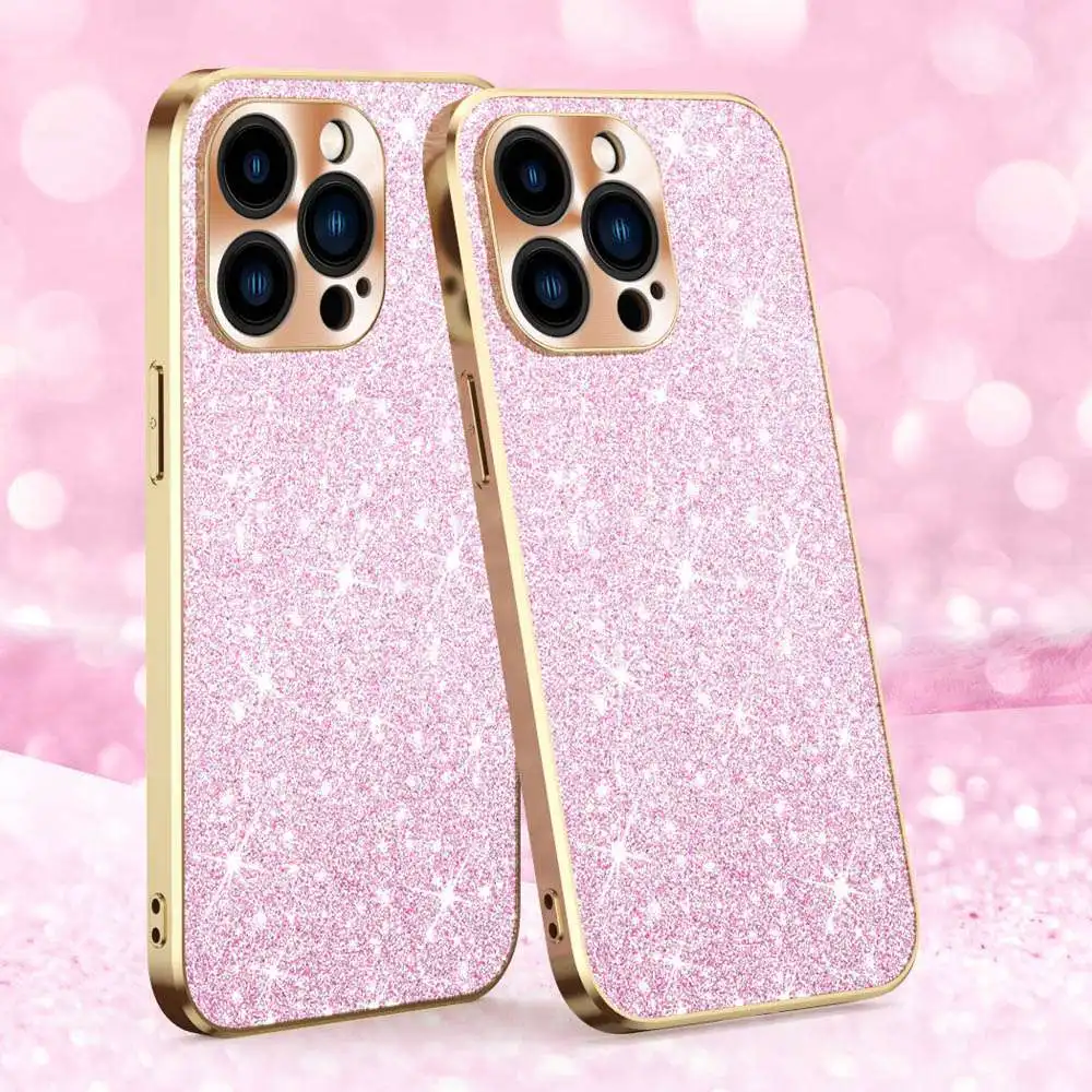 

Glitter Case For Iphone 12 Pro Max Case Blingbling & Plating Coque For Iphone 12Pro 12Mini Cover TPU Protector