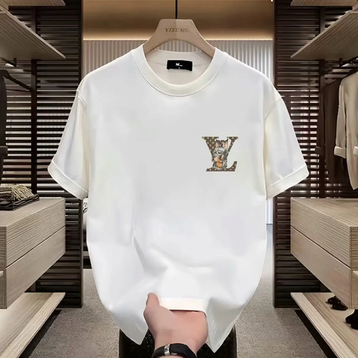 Men's Cotton Short-sleeved Shirt Loose Crew Neck Training T-shirt Men's and Women's Fashion Casual T-shirt