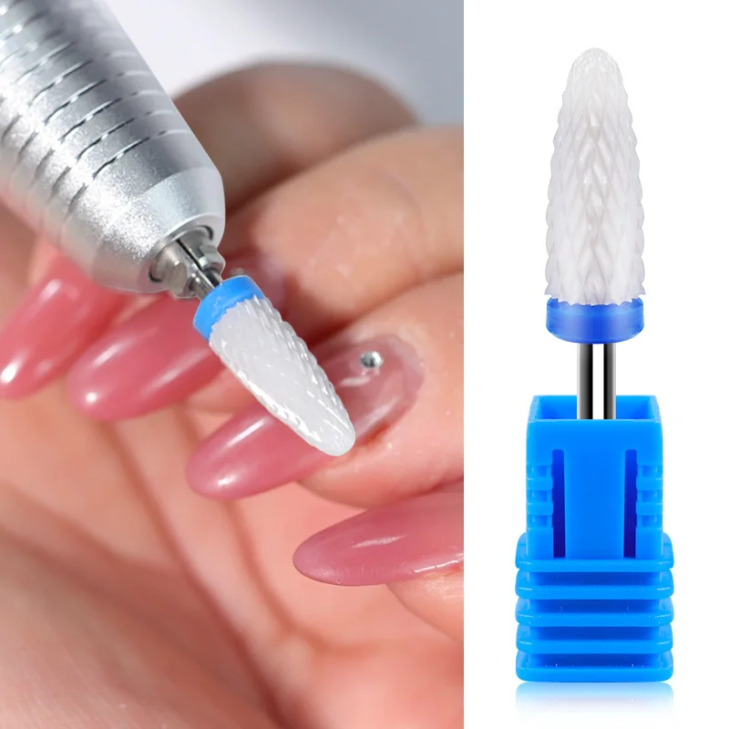 Nail Drill Bit Ceramic Nail Drill Bit 3/32 for Acrylic Nails Gel Polish