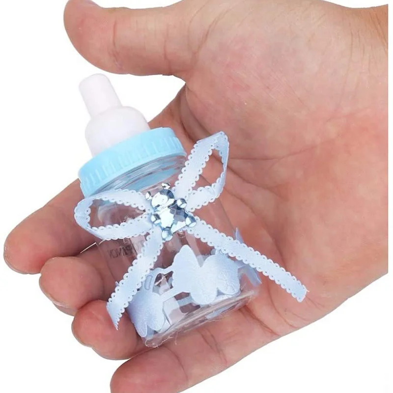 12 stücke Feeder Stil Candy Flasche für Baby Shower Favors Fillable Mini Flasche Candy Geschenk für Junge Mädchen Neugeborenen Taufe geburtstag – Detail 3