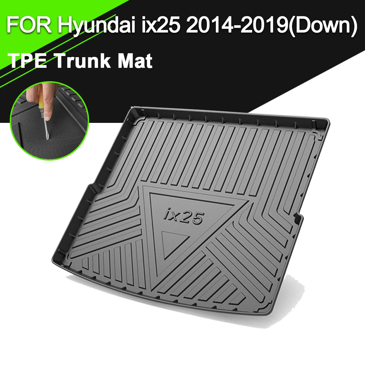 

Trunk Mat TPE FOR Hyundai ix25 2014-2019(Down) Car Waterproof Non-Slip Rubber Cargo Liner Accessories
