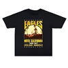 2025 Pop The Eagles Rock California Hotel Printed T-shirt Loose Short Sleeve Men's and Women's Street Cotton Comfortable 6