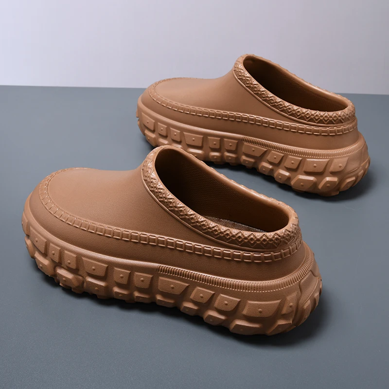 New Men's Waterproof Non-slip Chef Shoes Lightweight Non-slip Wear-resistant Braid Toe Sandals Nurse Shoes