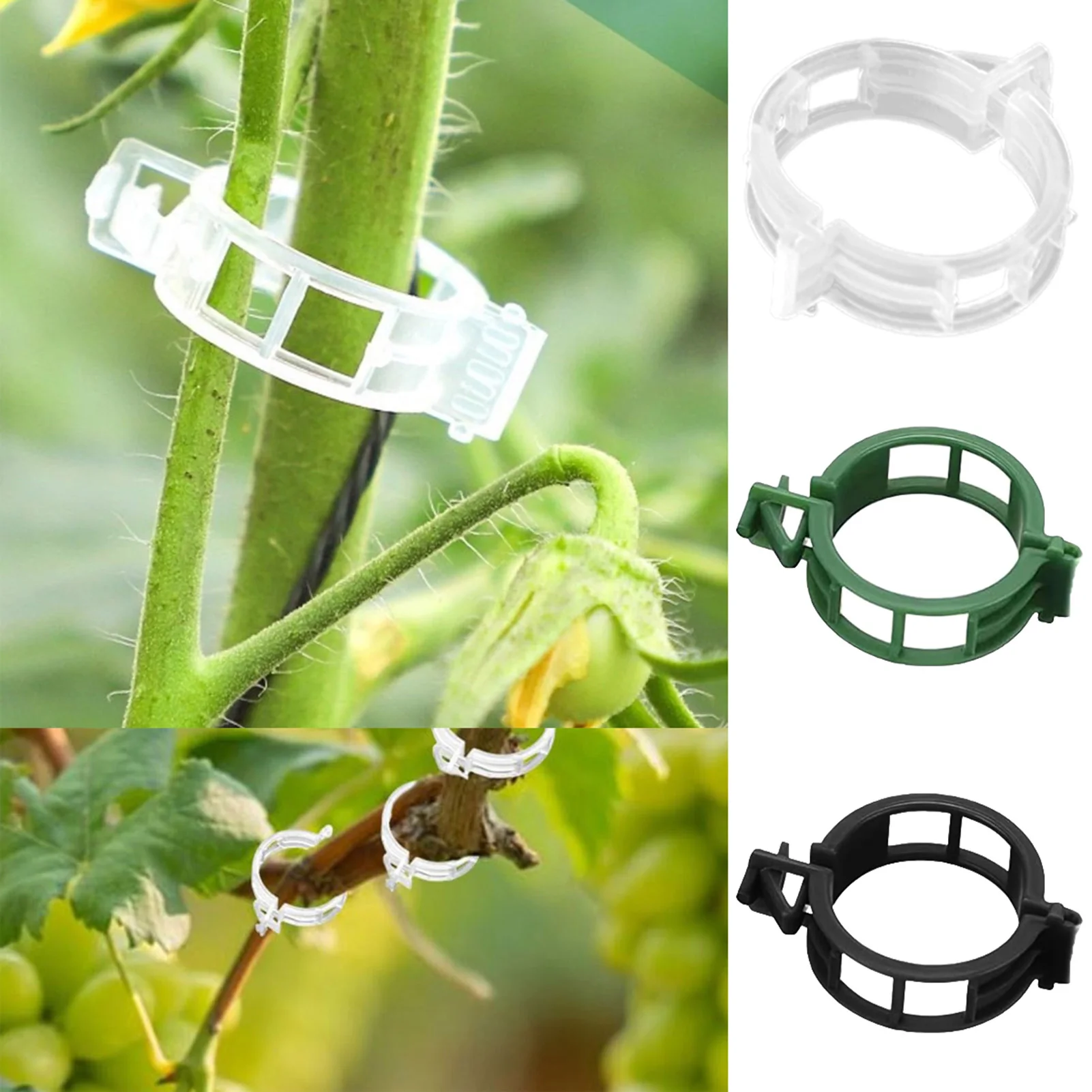 Reusable Garden Clips Plant Support 25mm Transparent PP Vining Clips Tomato Vine for Vertical Gardening Fruits Vegetables