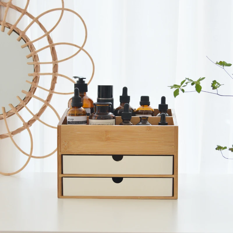 【Zhubai Home】Japanese Desktop Cosmetics Lipstick Jewelry Storage Box Drawer Dressing Table Skin Care Finishing 6