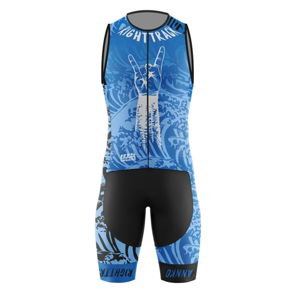 Men's Triathlon Race Sleeveless Tri Suits Mtb Ciclismo Swimming Run One